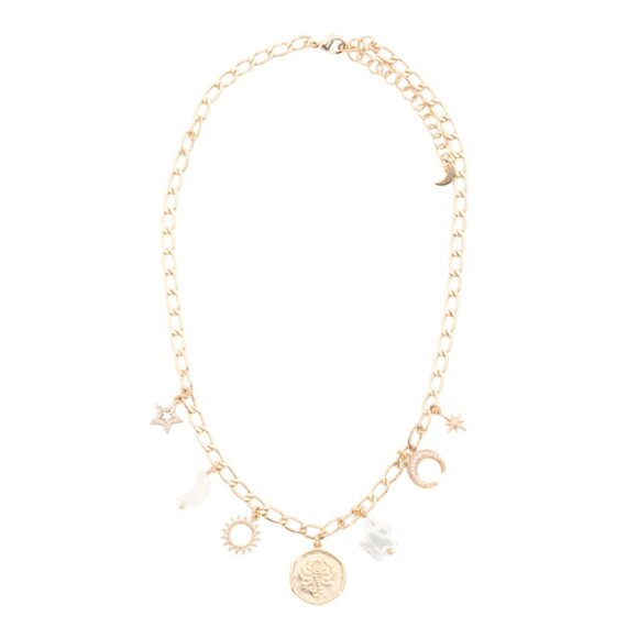 LUNA NORTE Gold/mother Of Pearl Scorpio Charm Necklace - Picture 1 of 2